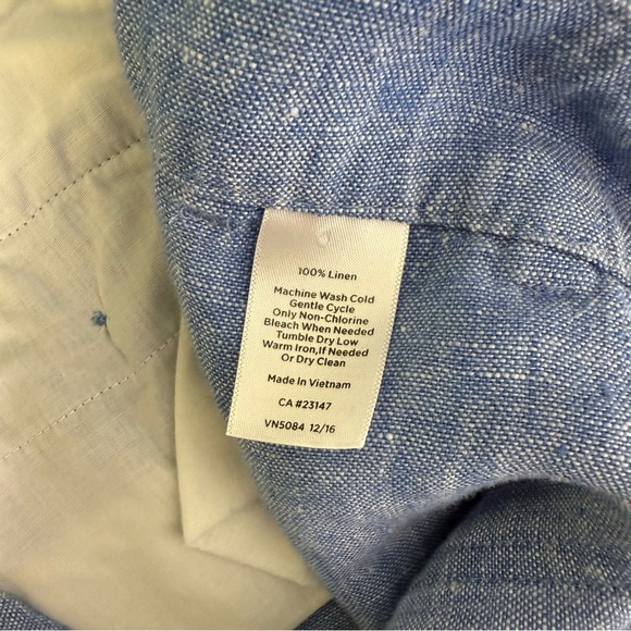 Talbots Women’s 100% Linen Pants Blue Size 10 Straight Leg - Picture 4 of 8